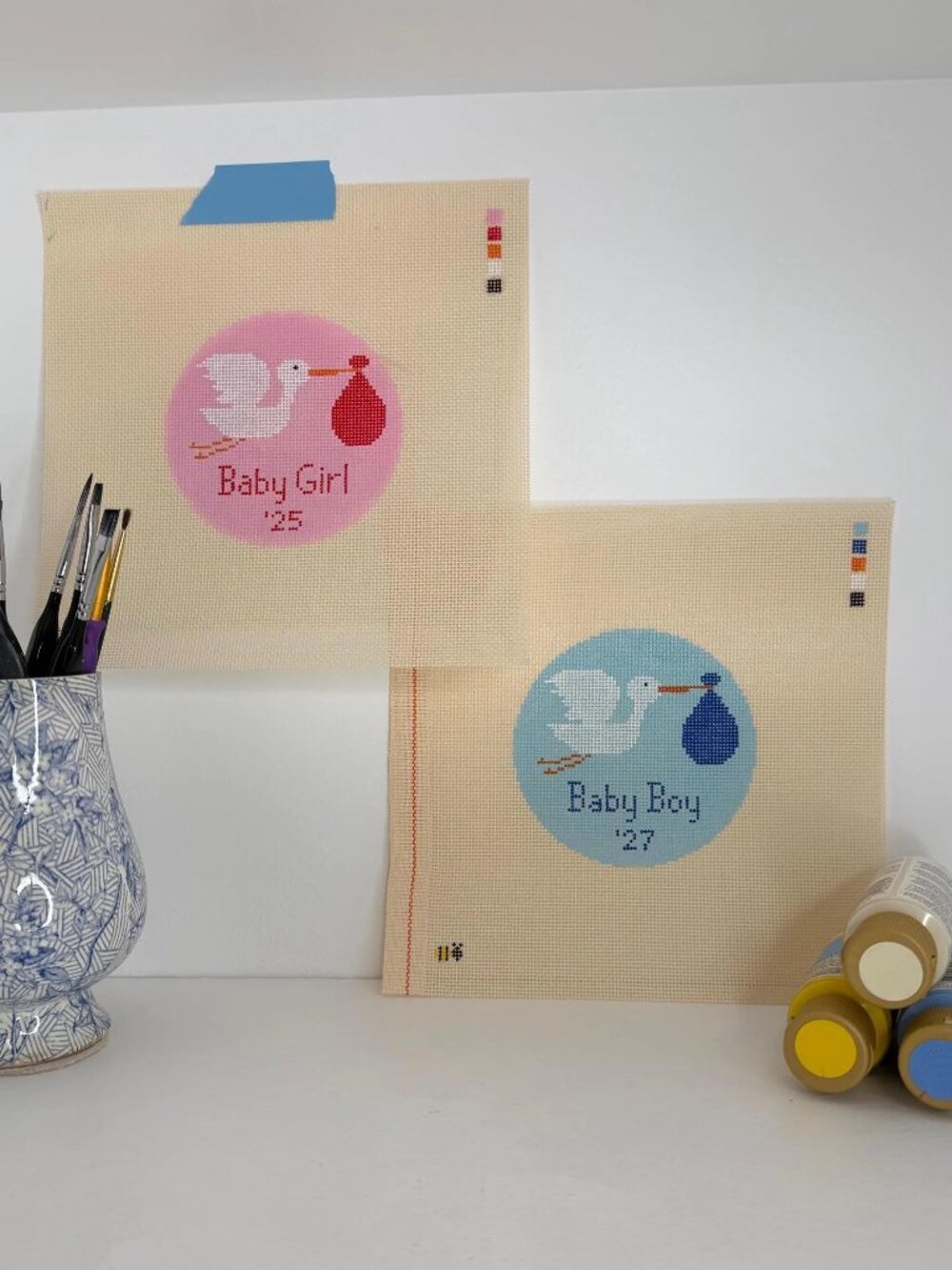 CUSTOM Baby Ornament Needlepoint Canvas (18ct)